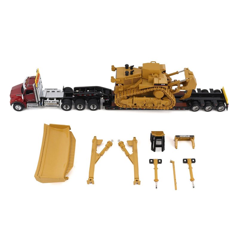 1/50 Kenworth T880 Semi Truck with Trail King TK120 Lowboy & CAT D11R Dozer, Diecast Masters Transport Series - Image 4