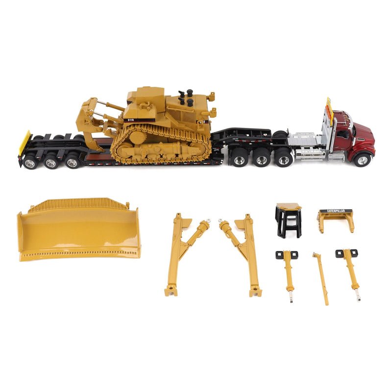 1/50 Kenworth T880 Semi Truck with Trail King TK120 Lowboy & CAT D11R Dozer, Diecast Masters Transport Series - Image 3