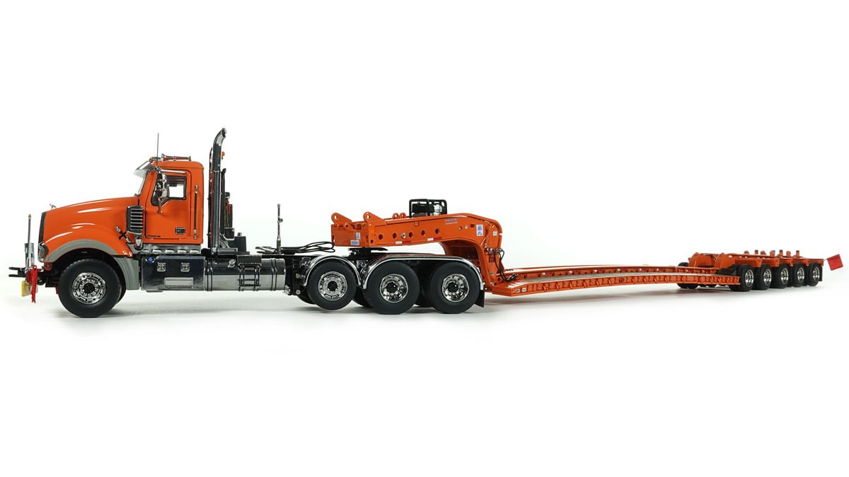 Mack Titan Tri-Axle with Fontaine 100-Ton 5-Axle Drop Side Rail Trailer - Orange 2010 - Image 10