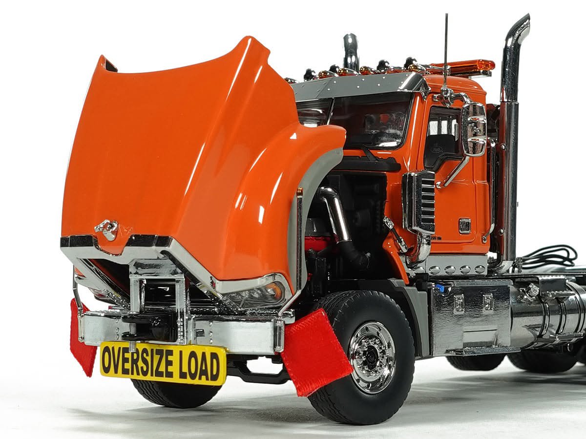 Mack Titan Tri-Axle with Fontaine 100-Ton 5-Axle Drop Side Rail Trailer - Orange 2010 - Image 8