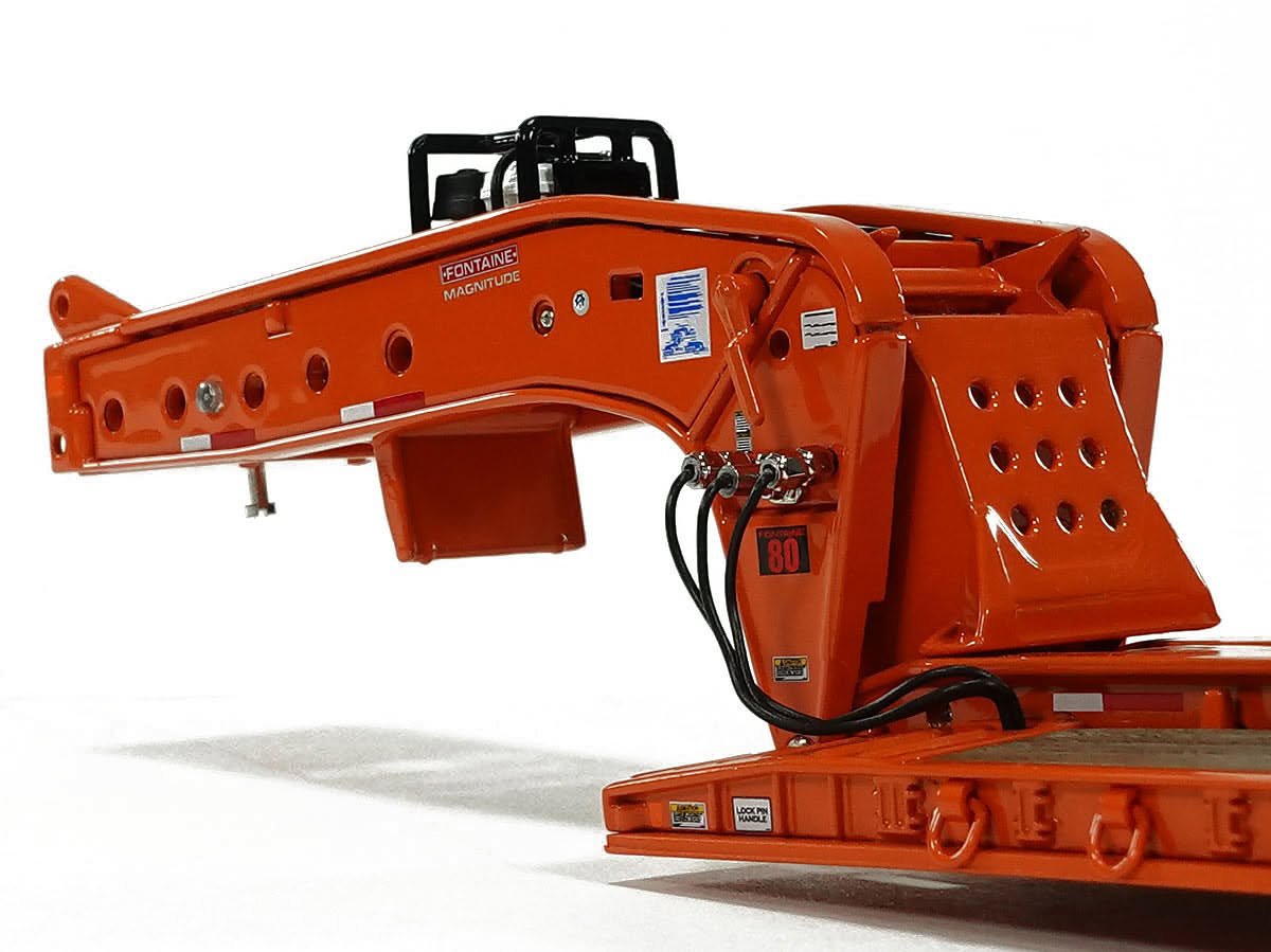 Mack Titan Tri-Axle with Fontaine 100-Ton 5-Axle Drop Side Rail Trailer - Orange 2010 - Image 3