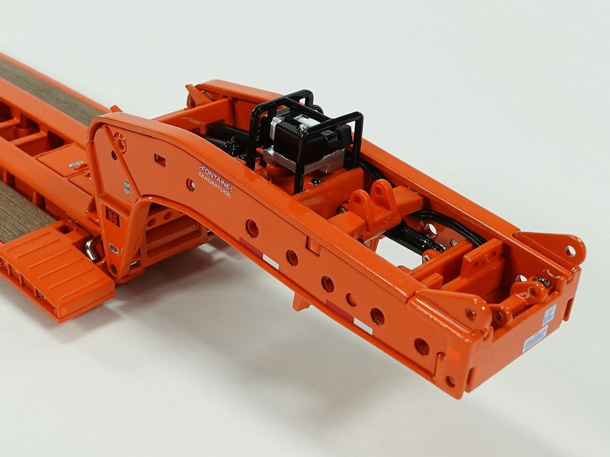 Mack Titan Tri-Axle with Fontaine 100-Ton 5-Axle Drop Side Rail Trailer - Orange 2010