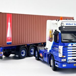 Scania 143 streamline 4×2 flex container trailer + 40ft container Wilbert Kuipers WSI Truck Models